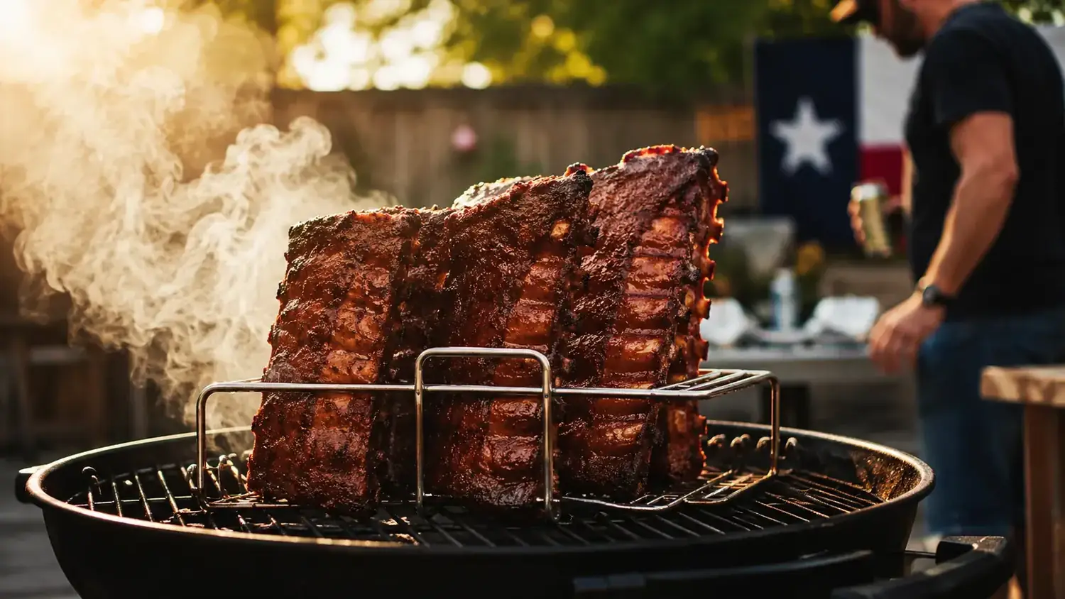 How to Smoke Ribs Standing Upright on Any Gas or Charcoal Grill
